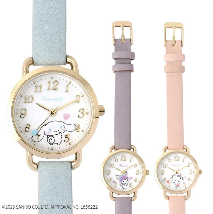 【全館95折】三麗鷗 手錶 兒童手錶 皮革 高質感 凱蒂貓 酷洛米 大耳狗 日本正版 該該貝比日本精品