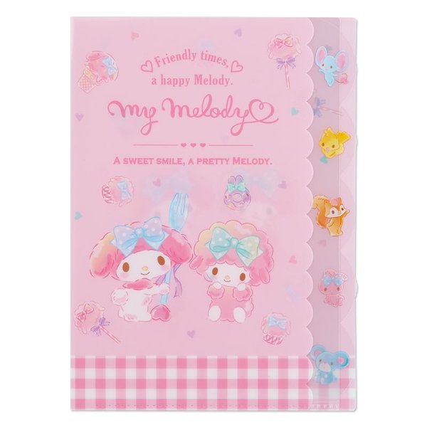大賀屋 日本製 美樂蒂 檔案夾 A4夾 5層 日貨 索引檔案夾 資料夾 文具 MELODY 正版 L00011392