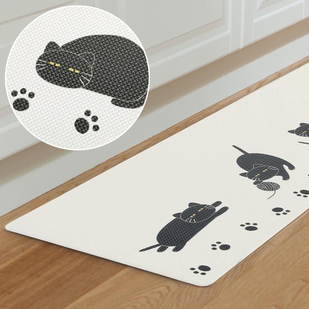 【DECO HOME商品】PVC地墊 CAT 黑貓 KF502 45×240(DH) NITORI宜得利家居