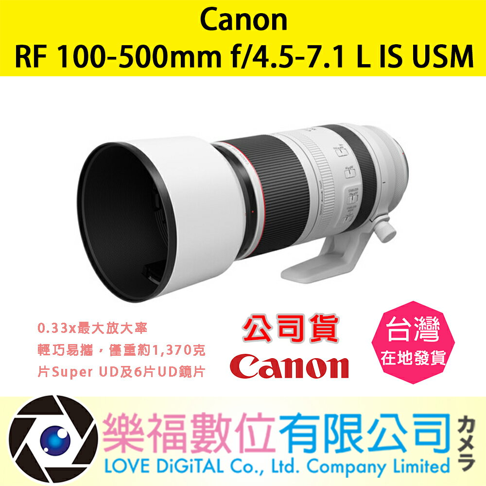 樂福數位 Canon RF100-500mm f/4.5-7.1L IS USM 公司貨 鏡頭 預購 新春 廣角 變焦