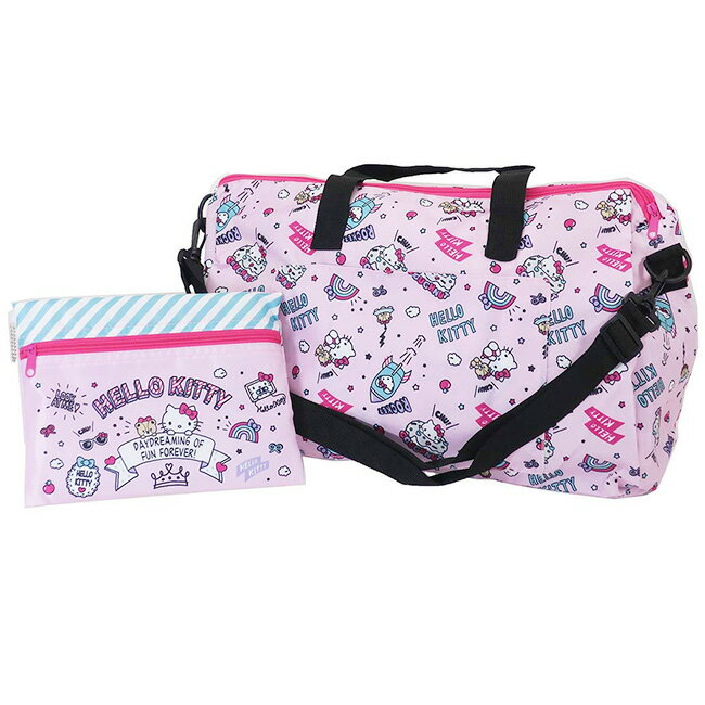 行李袋 三麗鷗 HELLO KITTY 滿版 摺疊收納 輕便 包包 正版日本進口授權