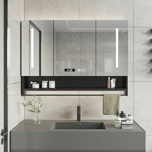 浴室智能鏡柜掛墻式單獨衛生間壁柜掛鏡子收納置物一體柜除霧實木