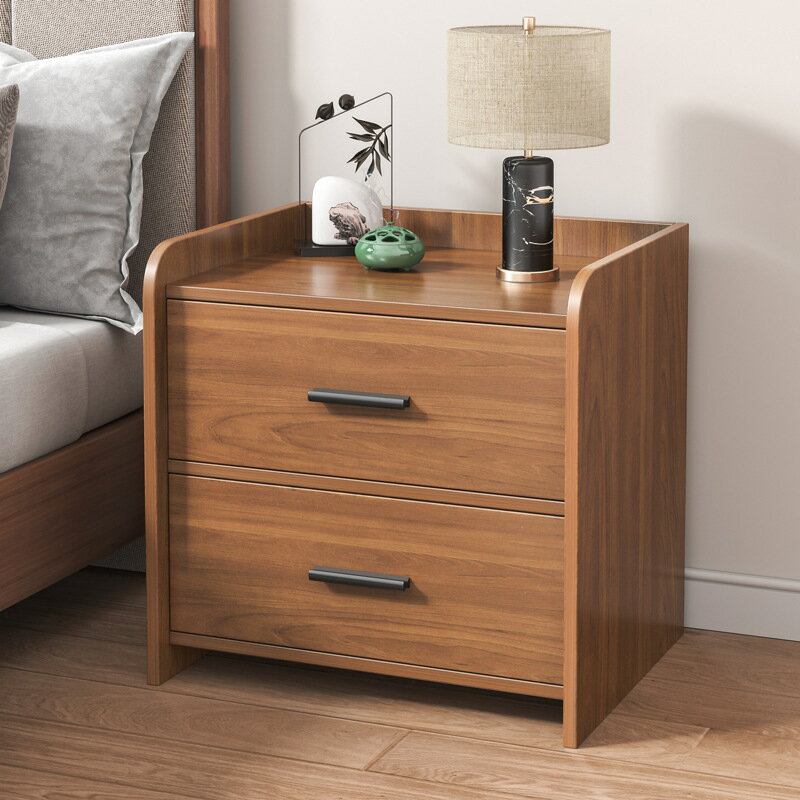 APP下單享點數9% 床頭柜實木色中式現代簡約小型極簡置物架簡易網紅床邊收納小柜子