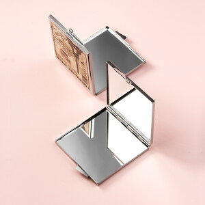 北歐INS風化妝鏡創意個性雙面小鏡子女隨身便攜補妝鏡迷你梳妝鏡