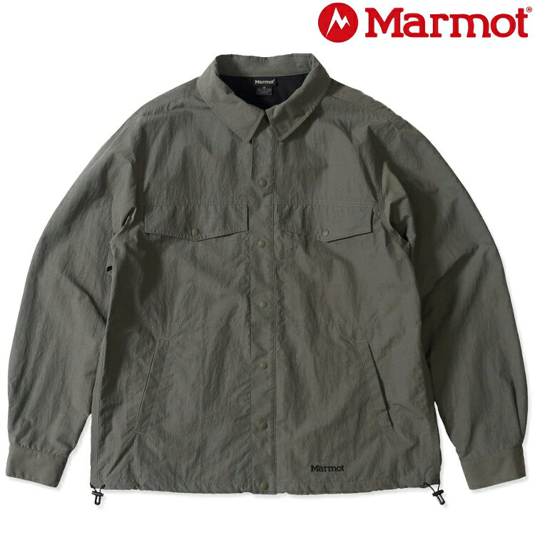 Marmot 土撥鼠 Mountain Sherpa 男款 刷毛防風襯衫外套/休閒外套/風衣外套 TSAMS055 J027 卡其綠