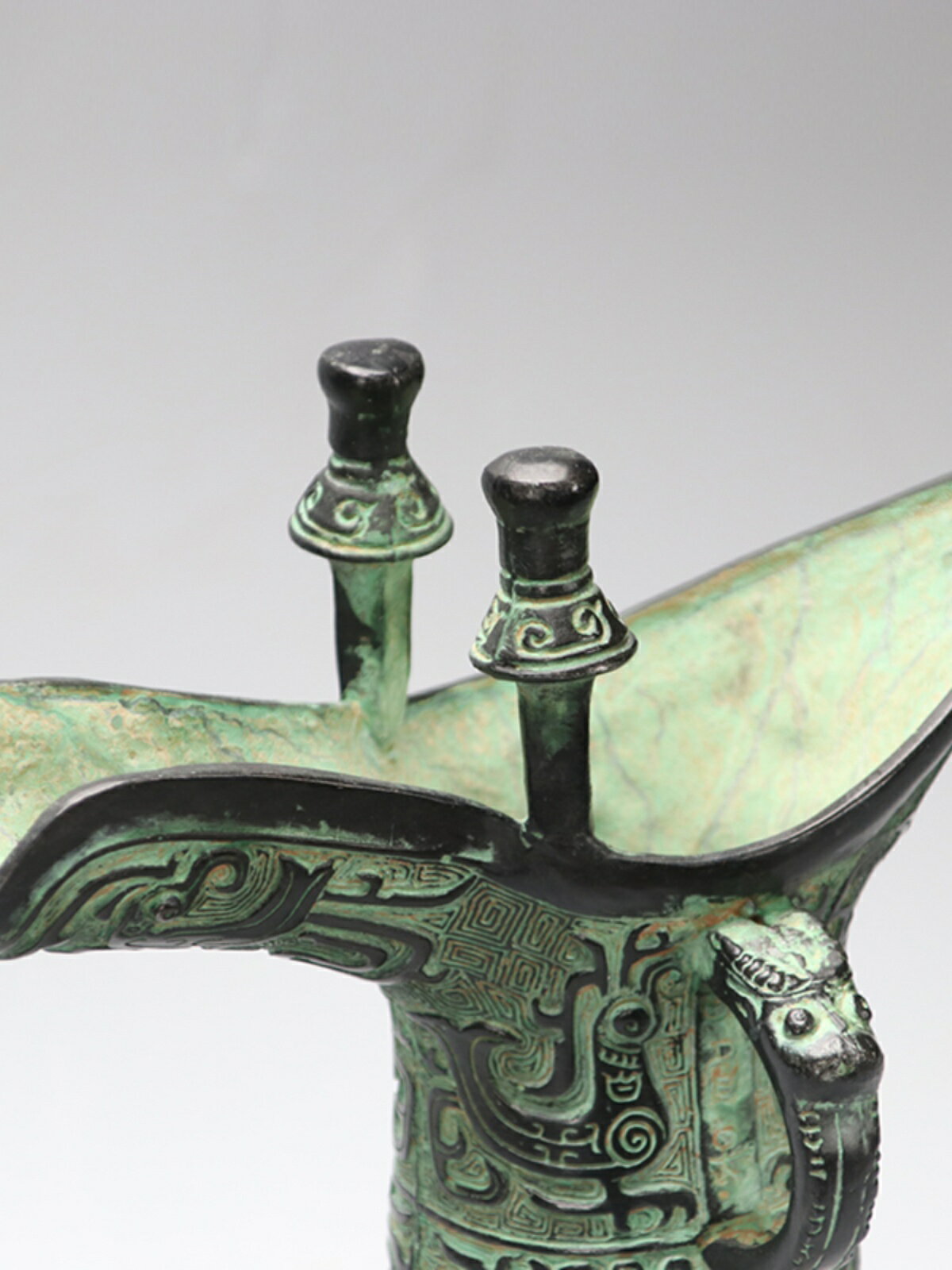 可打統編保固一年}仿古青銅爵杯鳳紋爵小酒杯父辛爵古代帝王杯婚禮漢婚