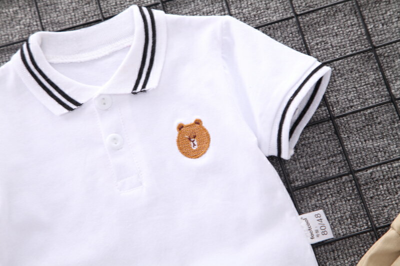 童裝男童polo衫套裝潮短袖T恤兒童新款中小童夏裝運動兩件套 8