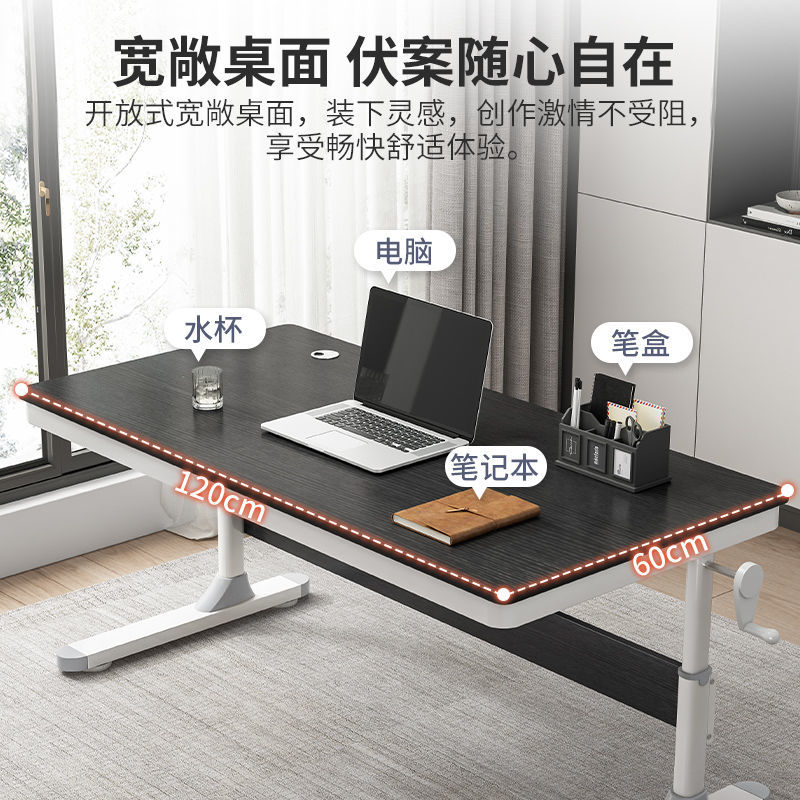 可升降桌子電腦臺式家用書桌學生學習桌寫字桌子簡約辦公桌椅組合
