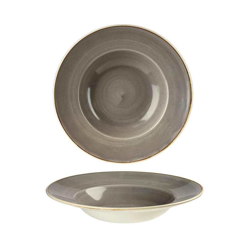 英國Churchill 點藏系列 -圓形24cm有邊湯盤(灰)