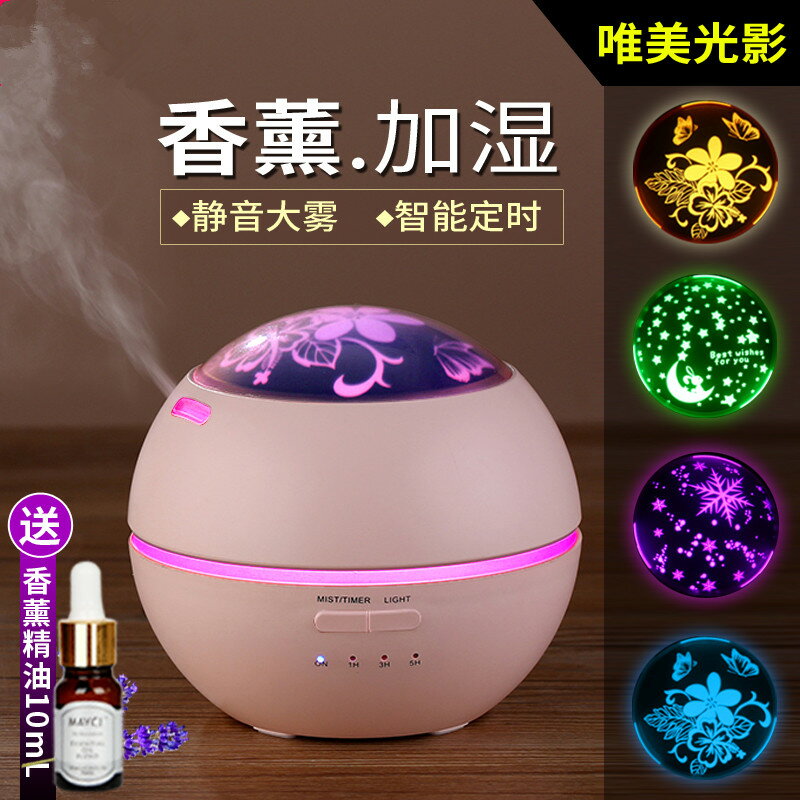 加濕器家用靜音臥室大容量辦公室可愛創意小型迷你香薰機送香薰1入