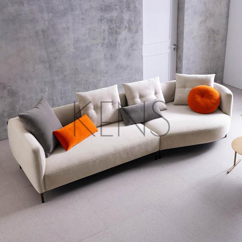 【KENS】沙發 沙發椅 北歐布藝沙發大小戶型客廳弧形現代簡約詫寂風設計師創意異形沙發
