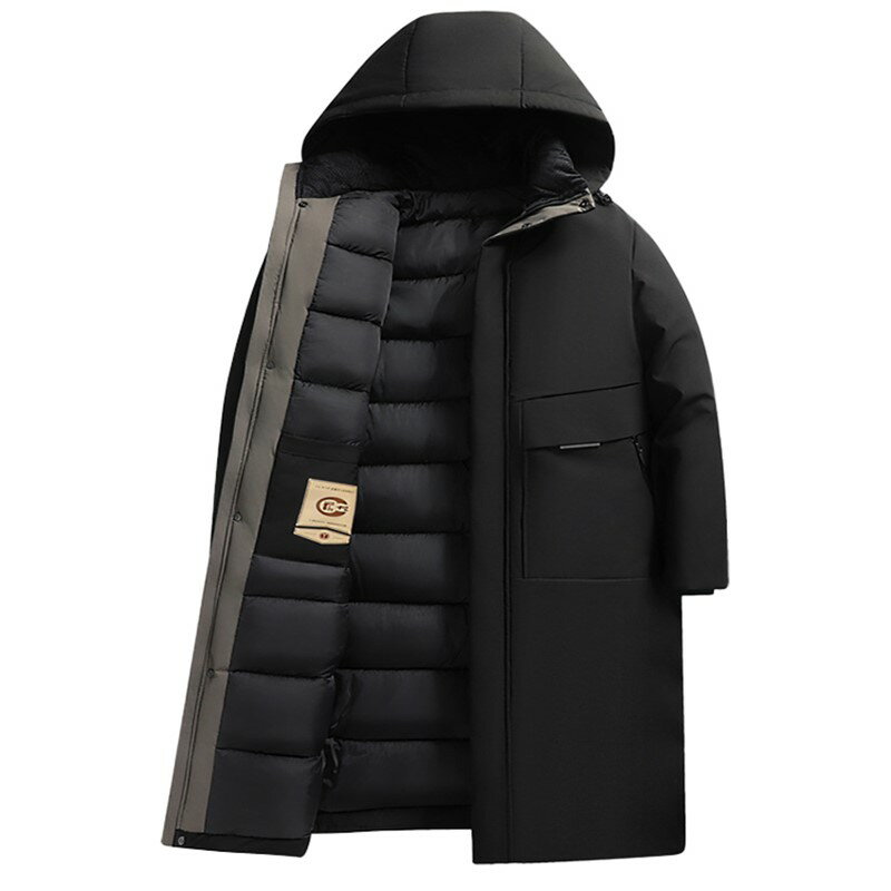 【巴黎精品】現貨+預購 鋪棉外套夾棉夾克-可脫卸連帽保暖長款休閒加厚男外套3色a1iy10