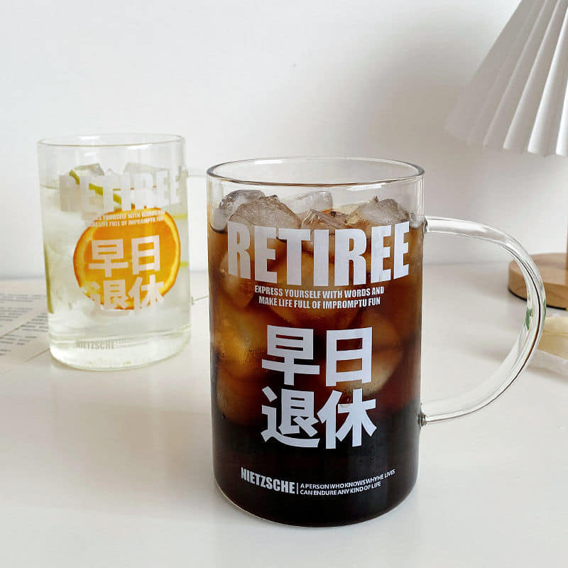 創意文字早日退休 超級大容量水杯套組