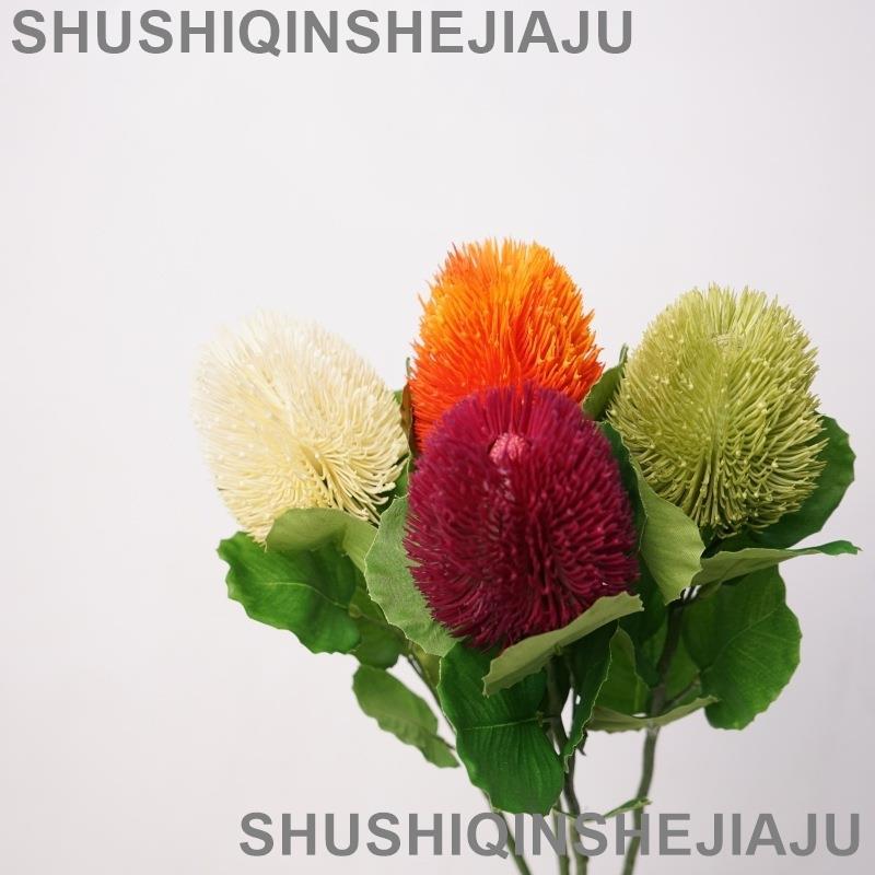 滿280元出貨 仿真花 假花 可開發票 仿真花單枝班克木日系家居客廳裝飾品北歐風復古插花擺件塑膠假花