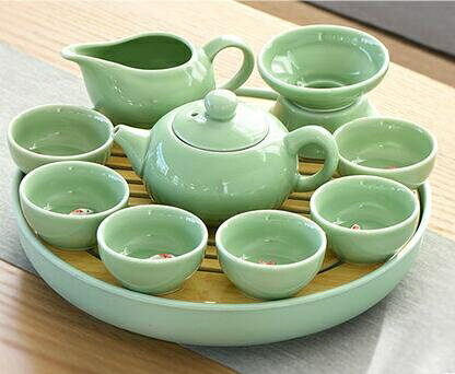 茶具 玻璃功夫茶具套裝家用整套陶瓷泡茶壺自動小茶盤簡約茶臺蓋碗
