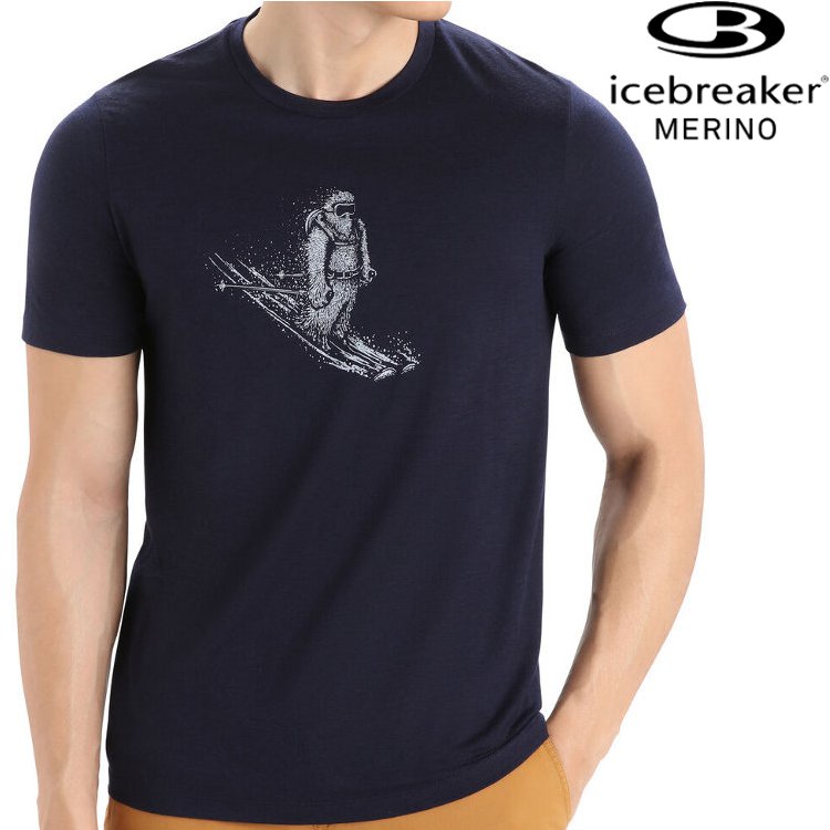 活動價 Icebreaker Tech Lite II AD150 男款 美麗諾羊毛排汗衣/圓領短袖上衣-高山滑雪 0A56IM 401 海軍藍