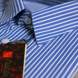 【CHINJUN/65系列】機能舒適襯衫-長袖/短袖、藍底粗白線條、T009-22、sT009-22