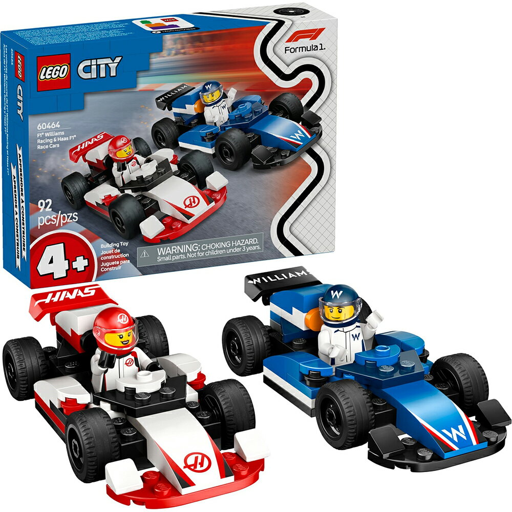 樂高LEGO 60464 City Great Vehicles城市系列 F1 Williams Racing 和 Haas F1 賽車