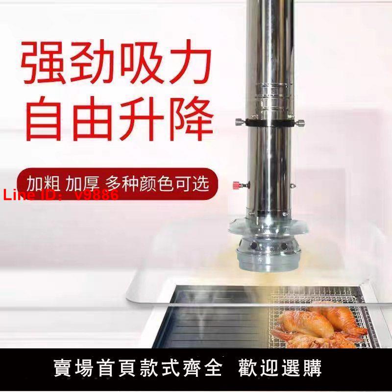 【臺灣公司 超低價】小爐小串烤肉排煙管不銹鋼加粗伸縮排煙罩硬管玻璃罩排煙裝置燒烤