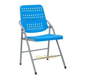 【鑫蘭家具】白宮烤漆藍色折合椅H81cm 洽談椅 上課椅 收納折合椅