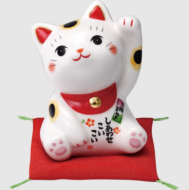 日本製【薬師窯】瀨戶純手工錦彩招福貓(招人緣)Ykcat-7809【領券滿額再折千7/31止】