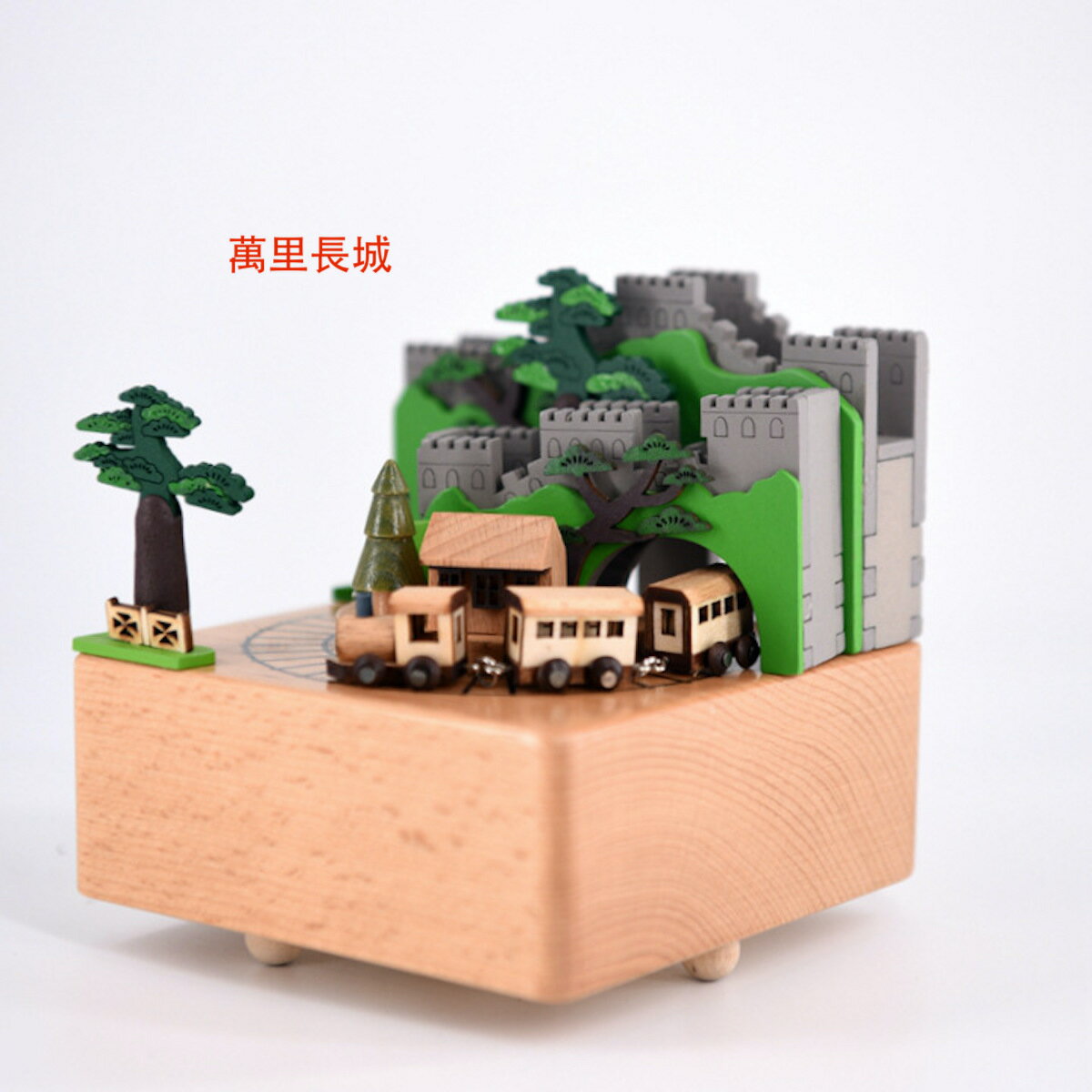 ISONA 2023年魔法城堡音樂盒 新火車旋轉音樂盒 木製音樂盒 木質音樂盒 宮崎駿音樂盒 旋轉音樂盒 發條音樂盒 2