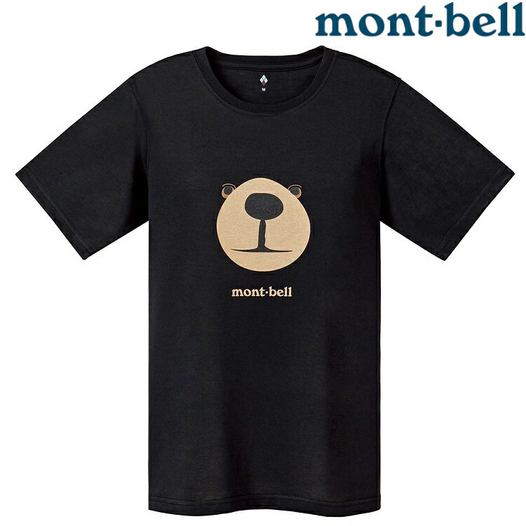 Mont-Bell Wickron 女款 排汗衣/圓領短袖MONTA BEAR FACE 熊臉1114789 BK 黑色