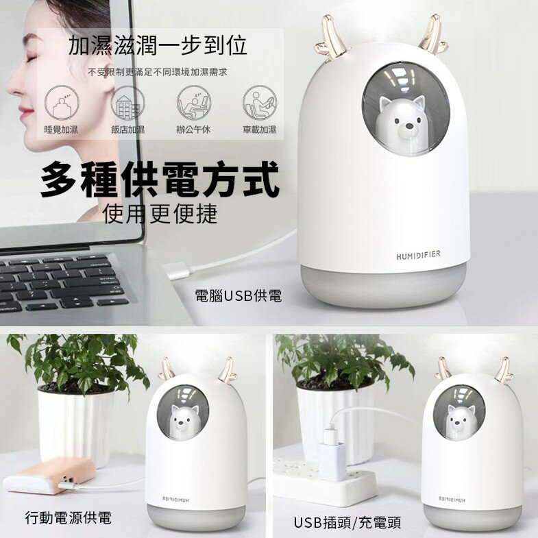 【2元加價購】北歐風 加濕器 香氛機 七彩夜燈 水氧機 薰香機 芳療精油 生日禮物 新年禮物 空氣加濕器 香氛噴霧 麋鹿 8