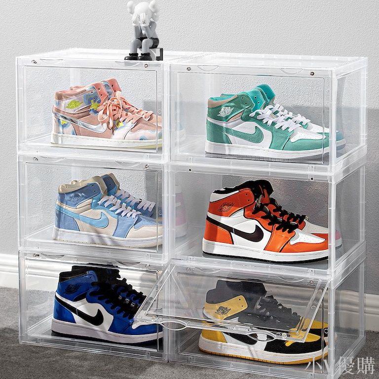 AJ透明亞克力塑料鞋盒籃球鞋子收納盒網紅鞋墻防氧化鞋架防塵鞋柜