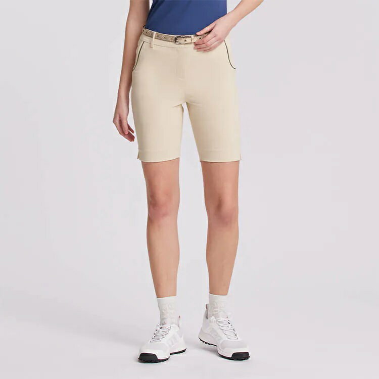 【super golf】PGA TOUR 特選日本布五分短褲(女)-白堊色