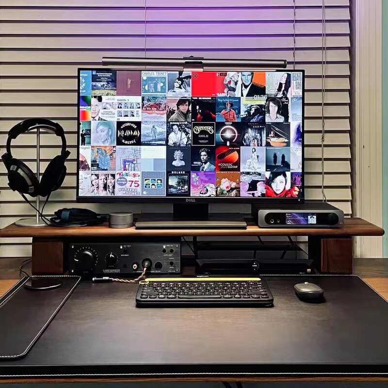 黑胡桃木臺式電腦顯示器增高架實木桌面電腦顯示屏墊高底座支架臺 夏洛特居家名品