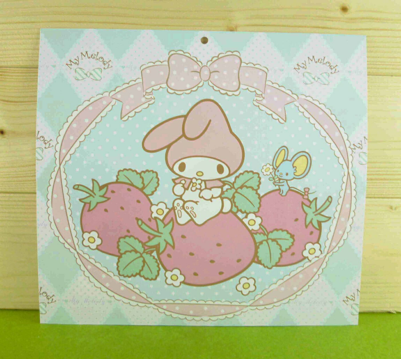 【震撼精品百貨】My Melody 美樂蒂 雙面卡片-藍草莓 震撼日式精品百貨