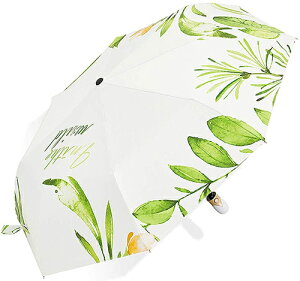 Laluna【日本代購】彩繪陽傘 折疊雨傘 防紫外線99% UPF50+一鍵式自動-春天的花園