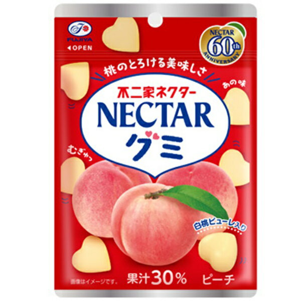 【江戶物語】FUJIYA 不二家 NECTAR 白桃水蜜桃風味 心型果汁軟糖 QQ糖 造型軟糖 60週年限定 日本進口