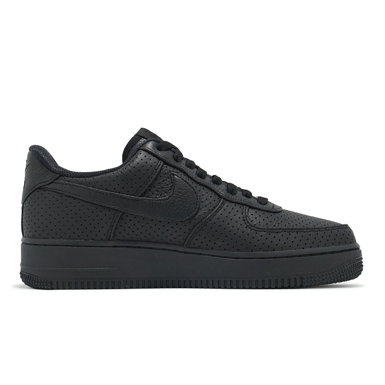 Nike 休閒鞋 Air Force 1 SP 男鞋 黑 全黑 AF1 沖孔皮革 HF8189-001 1