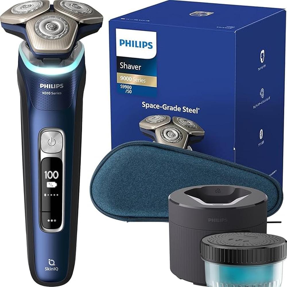 【日本代購】Philips 飛利浦 電動刮鬍刀 9000 系列 S9980/50｜72片刀片｜旋轉式設計｜附清洗機｜浴室剃毛＆可整體清洗