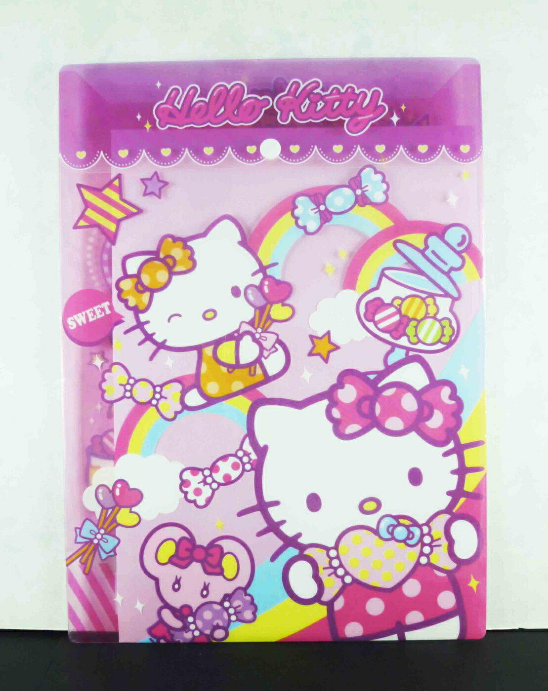【震撼精品百貨】Hello Kitty 凱蒂貓 文件袋附扣-紫糖果 震撼日式精品百貨