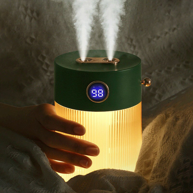 臥室空調房空氣增濕香薰大容量夜燈家用充電無線雙噴大霧量加濕器 小山好物
