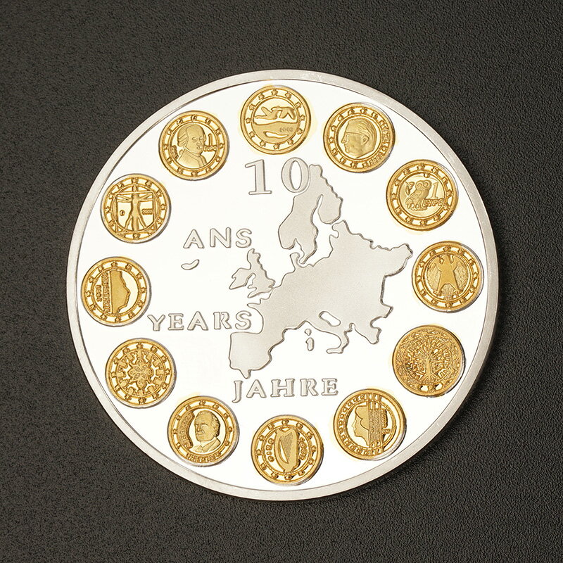 歐盟紀念章 十二國鍍金裝飾工藝品創意禮品時尚雙色裝飾硬幣禮物 2