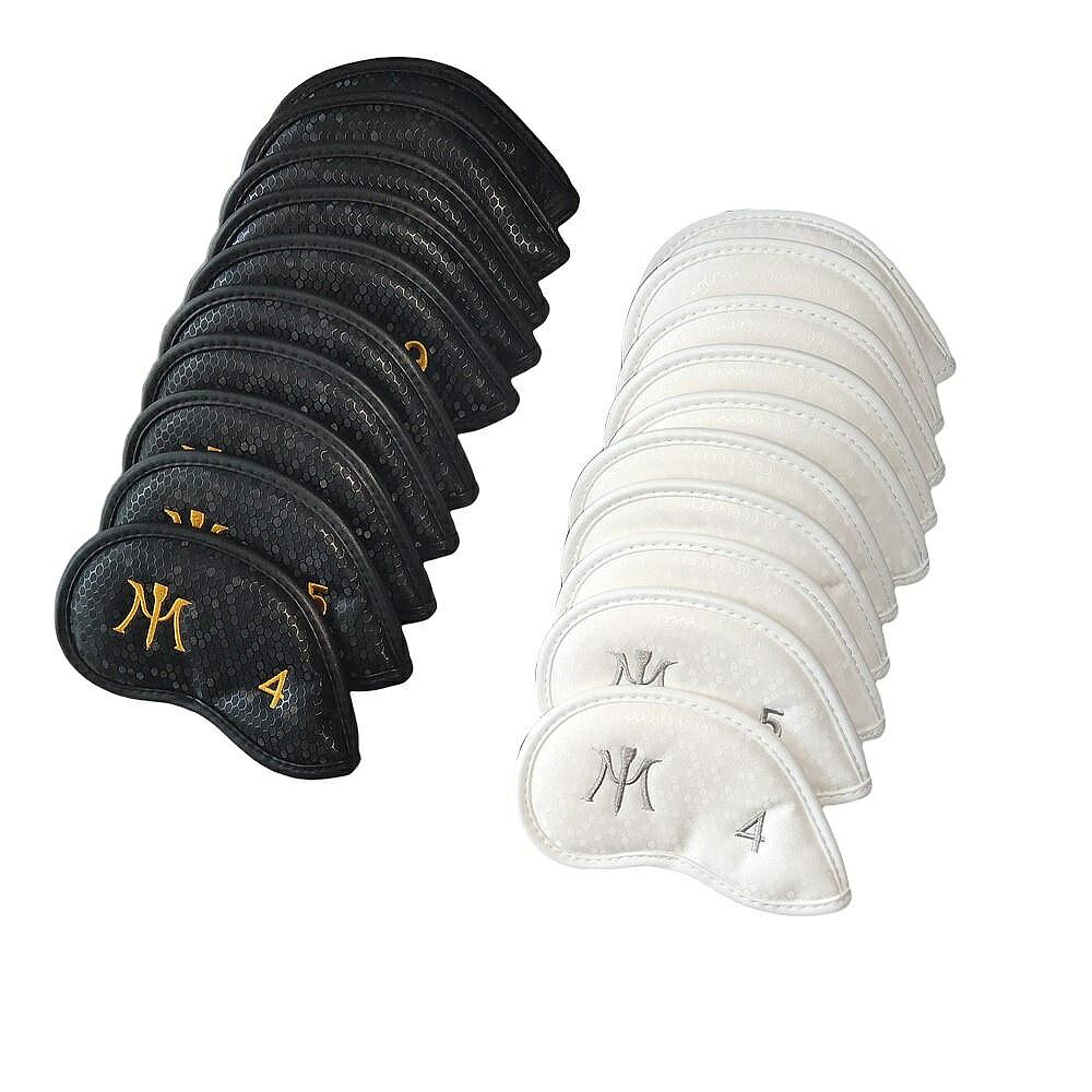 Miura高爾夫鐵桿套蜂巢紋立體材質10只裝通用型黑白雙色Golf杆套