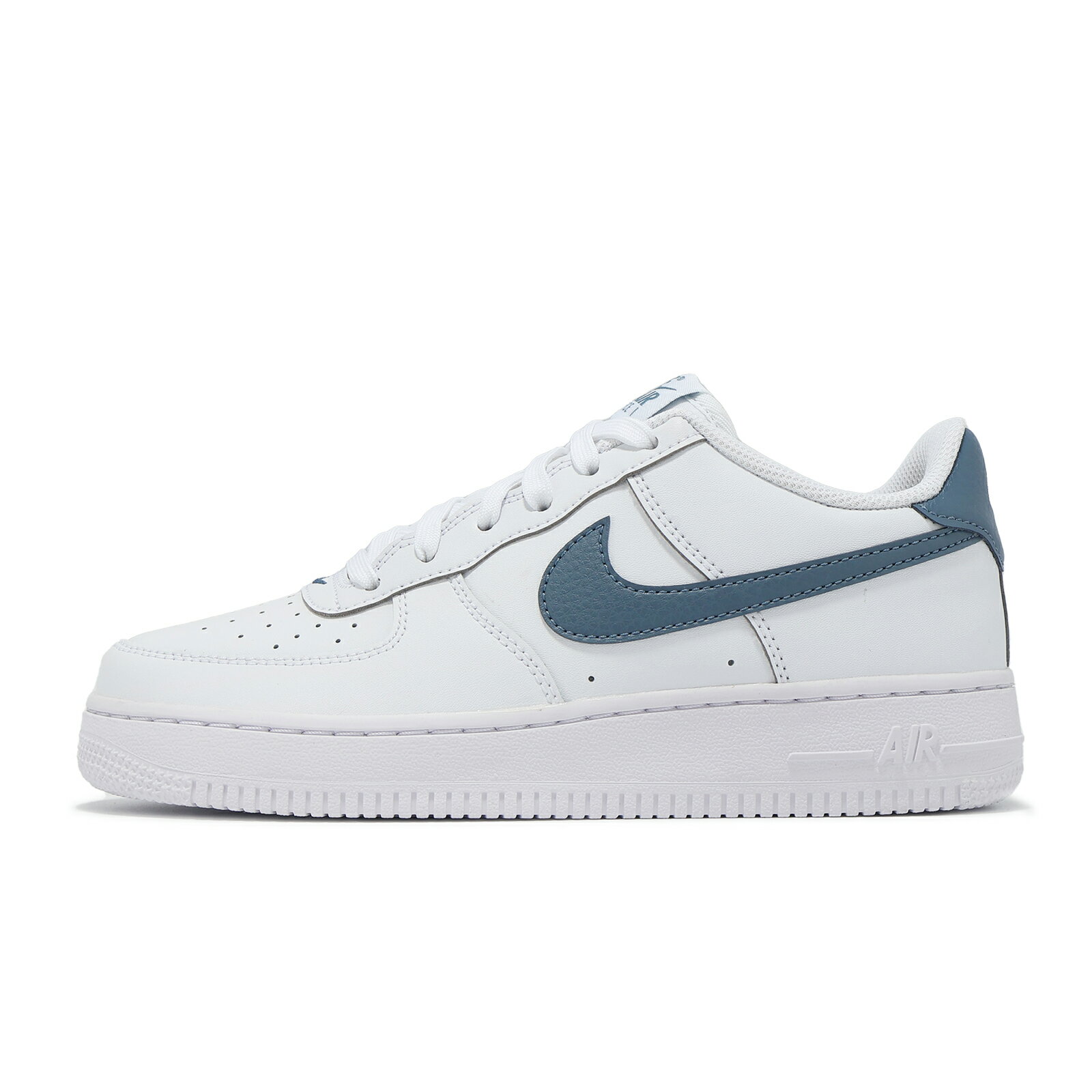 Nike 休閒鞋 Air Force 1 GS 大童 女鞋 白 藍 經典 AF1 皮革