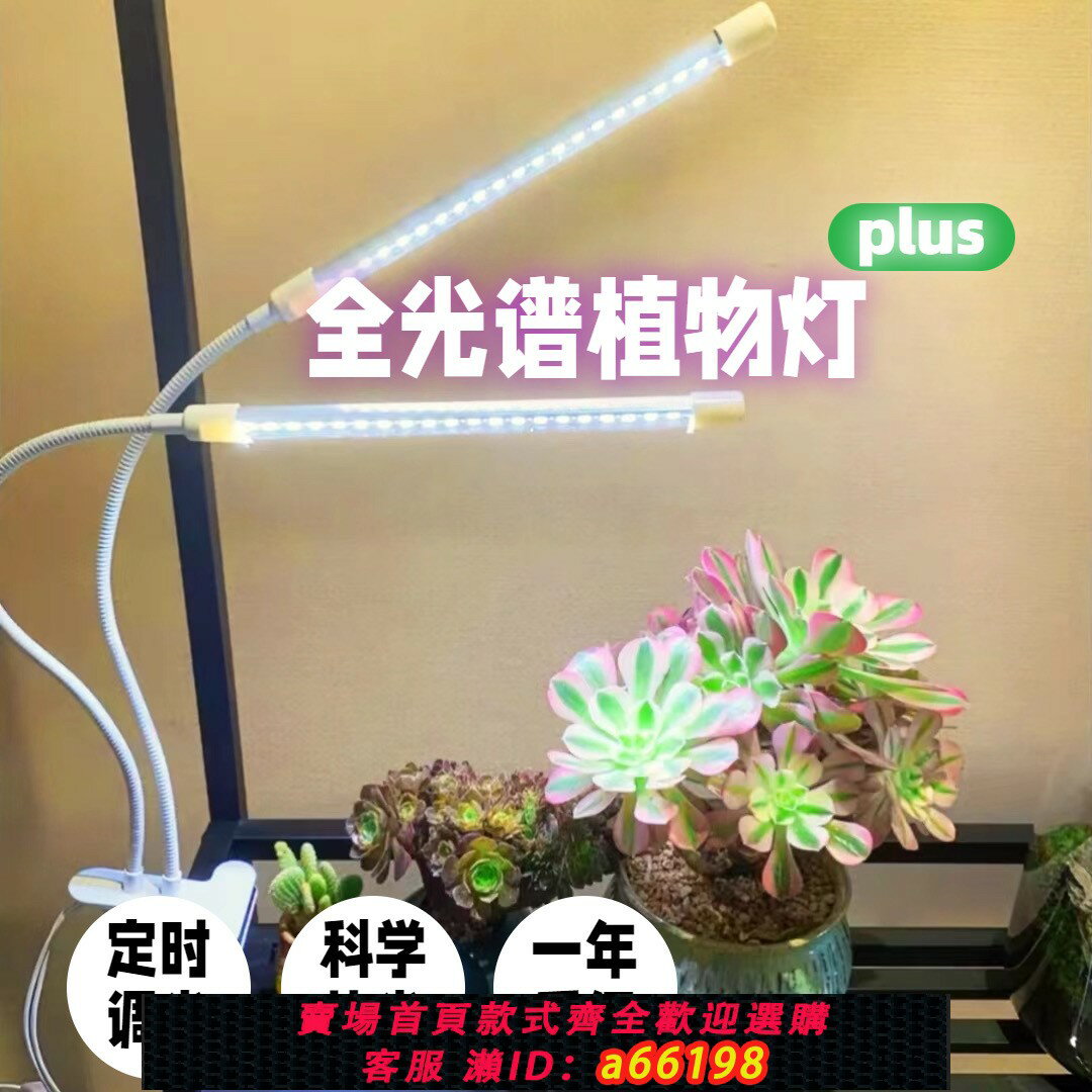 【臺灣公司 可開發票】多肉補光增色燈定時USB夾式上色全光譜LED花卉盆景植物燈生長燈