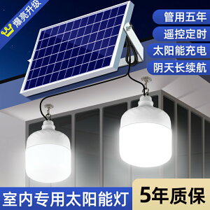 2023新款太陽能戶外庭院路燈家用充電室內照明一拖二分體式吊燈泡