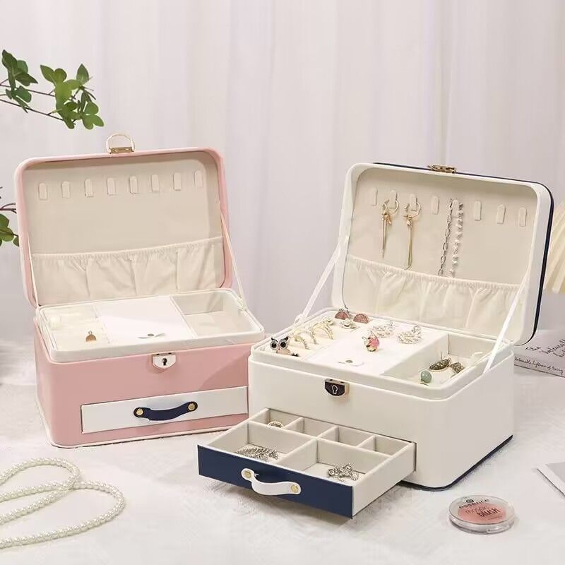 小馬多層兒童首飾盒 首飾珠寶盒 項鏈 手鐲飾品收納盒 帶鎖兒童發飾盒