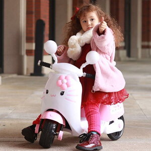 兒童電動摩托車可坐人男女孩寶寶嬰幼兒小孩三輪車電瓶充電玩具童