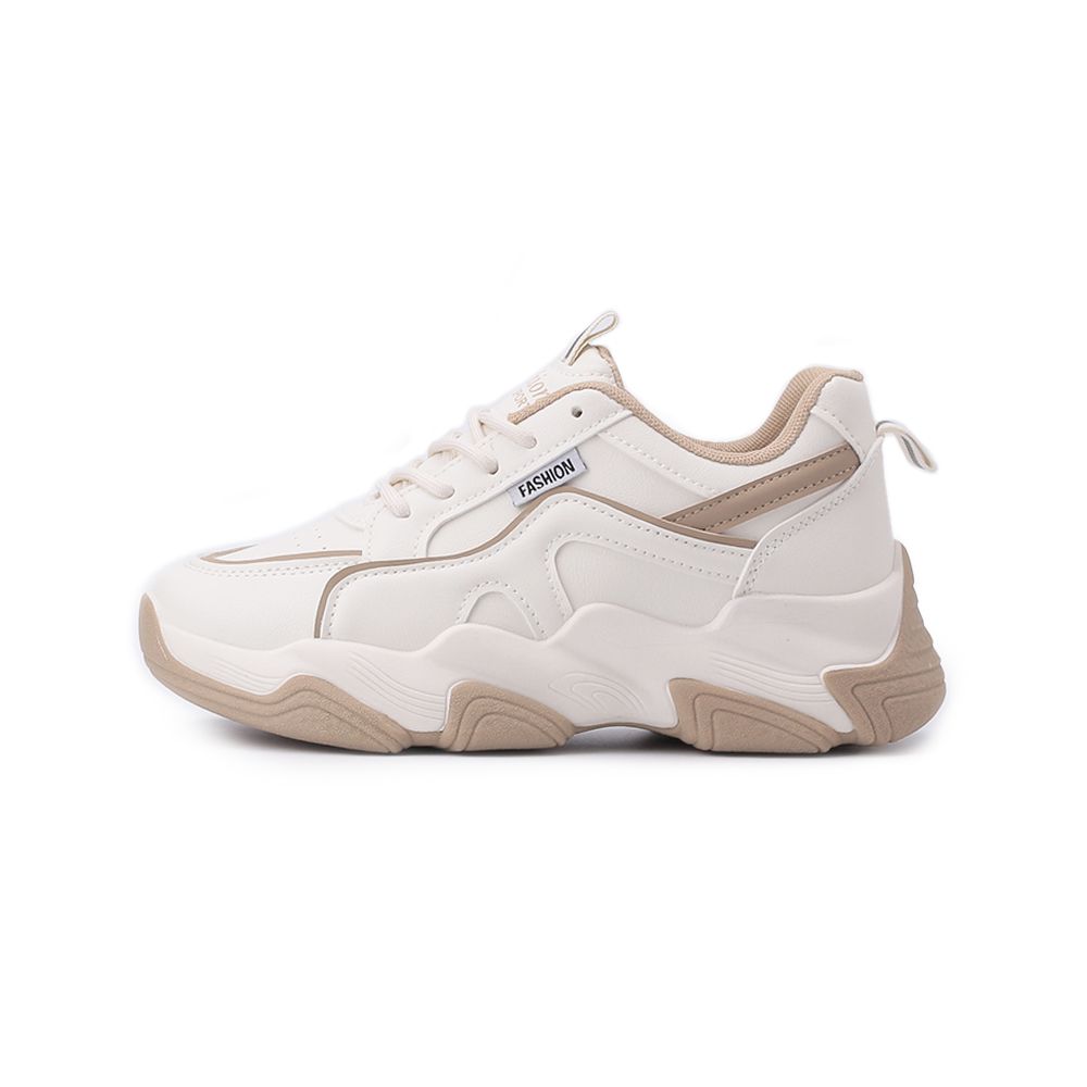 BABYLON 厚底拼色綁帶休閒鞋 白棕 女鞋 治裝激推