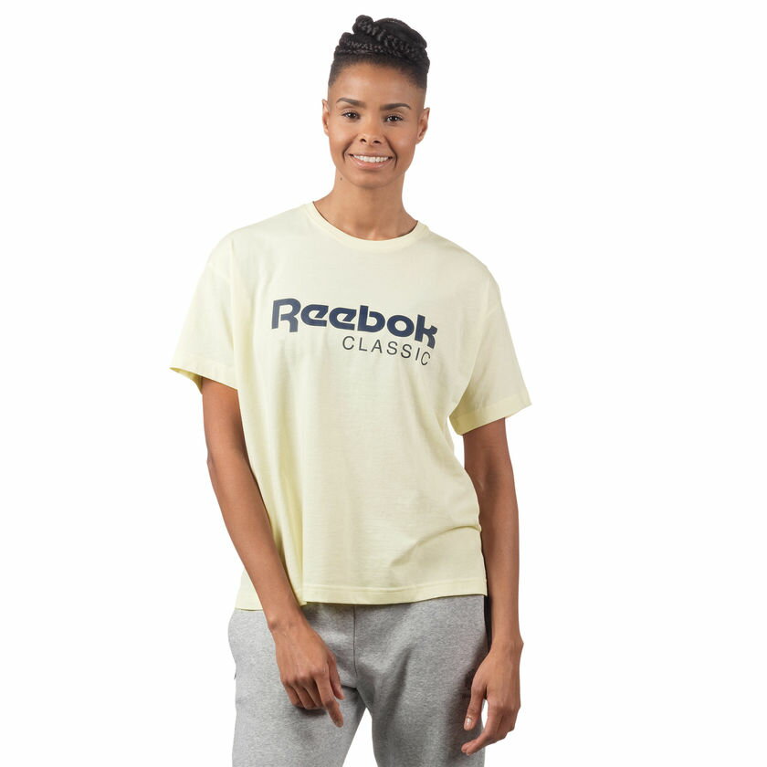 REEBOK ELEVATED TEE 女裝 短袖 上衣 寬版 休閒 棉質 單面針織 米白【運動世界】CY8335