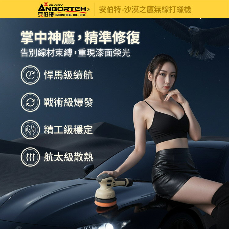 限量送-洗車水桶+洗車布10入【安伯特】沙漠之鷹無線打蠟機 (一年保固) 自助洗車 汽車美容 拋光機 汽車打蠟機 4