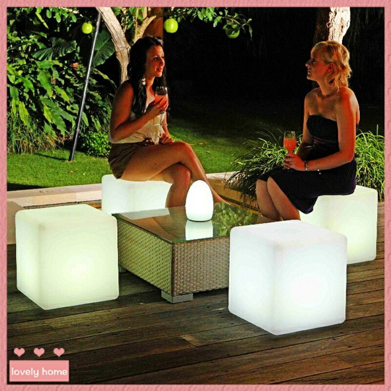【lovely home】新品※免運 led發光凳子 KTV椅子 酒吧凳 戶外發光防水椅 七彩休閒椅凳 展會凳子 矮凳