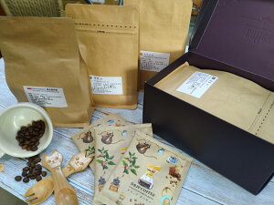 咖啡豆禮盒含提袋--極品黃金曼特寧 耶加雪夫 肯亞AA 咖啡豆 新鮮烘焙 半磅裝*2入/盒